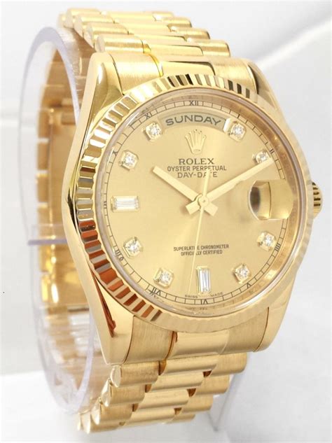 rolex 18ct gold day date|Rolex 18 ct yellow gold.